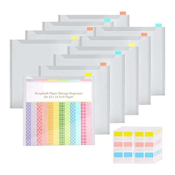  1 набор с 60 липкими индексными вкладками, 10 упаковок пластиковых бумажных пакетов для хранения, подходящих для хранения бумажных файлов