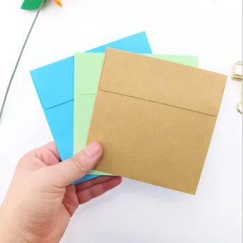  20 шт. Конфеты цвета 10x10 см мини-конверты DIY Многофункциональный бумажный конверт для писем Открытки Школьный материал