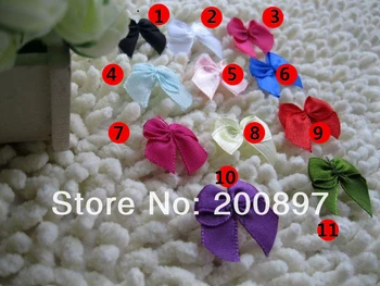  300 шт. лот атласная лента цветочные банты украшение для кукол или одежды 11 цветов выбор
