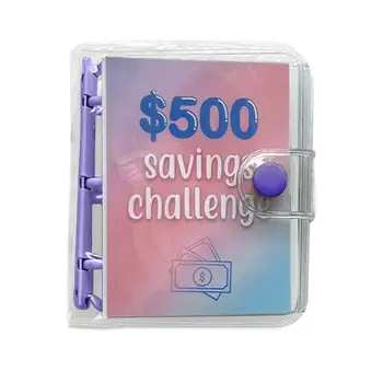  Mini Binder Savings Challenge $150/300/500/1000 Экономия денег Бюджеты Кошелек с денежным конвертом Бюджетный скоросшиватель Планировщики блокнотов