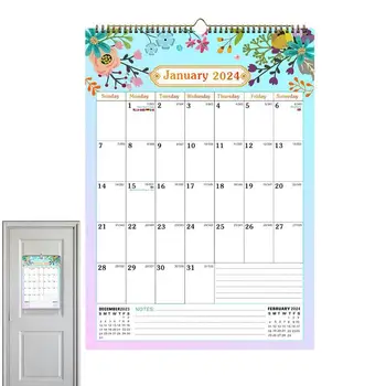  Ежемесячный календарь Месяц на 2024 год для просмотра настенного планировщика для дома Календарь организации и планирования с проволочным переплетом Украшения календаря