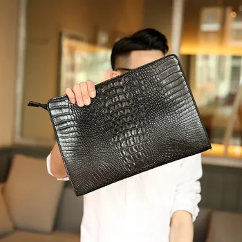  клатч крокодил роскошные сумки деловая сумка мужская мода мужской кошелек конверт мягкий узор кожа iPad дизайнерские сумки бренд сумка
