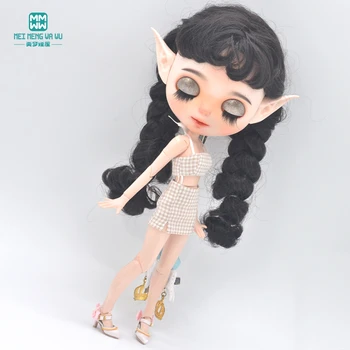  Одежда для куклы подходит Blyth Azone OB22 OB24 Toys doll Модные завернутые груди, короткие юбки, туфли