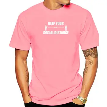  Сохраняйте социальную дистанцию Футболка Мужская повседневная толстовка с о-образным вырезом Футболка Хип-хоп уличная футболка Мужская футболка Top Tee Clothing Shirt
